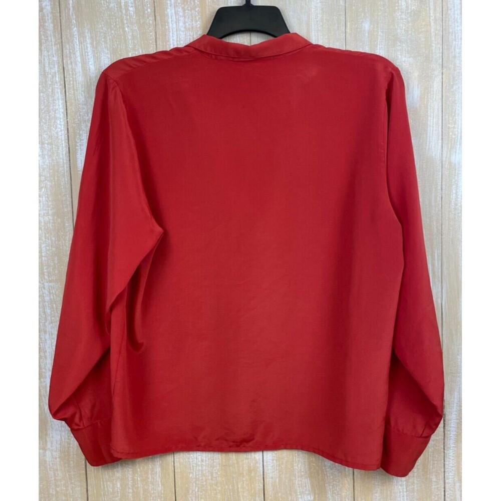 Vintage Oscar de la Renta Expressions Women's Red Blouse Size 14 - Picture 3 of 8